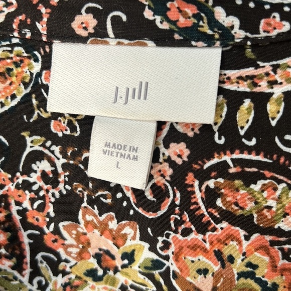 J. JILL Paisley Print Button Down Long Sleeve Tunic Size Large - Picture 5 of 16